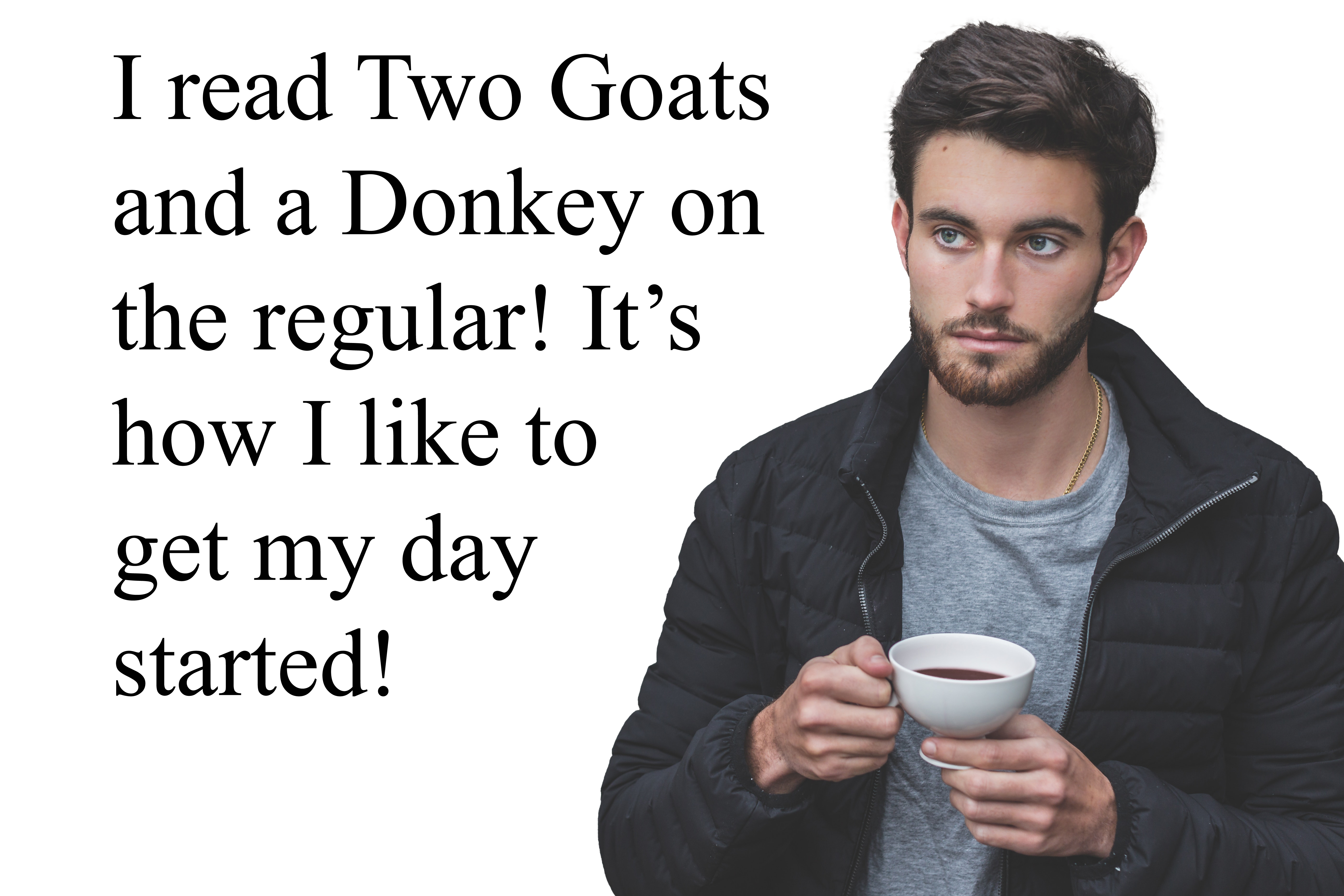 I read Two Goats and a Donkey on the regular. It's how I like to get my day started.